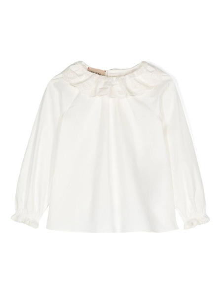  Gucci Kids Scallop-detail Blouse - Neutrals 