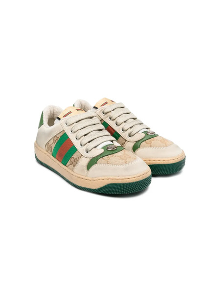  Gucci Kids Screener Sneakers - Neutrals 