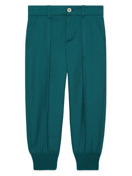  Gucci Kids Square G-print Wool Trousers - Green 