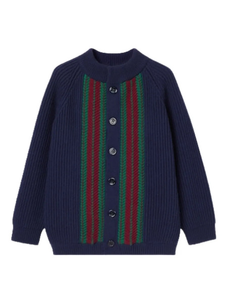  Gucci Kids Striped Cardigan - Blue 