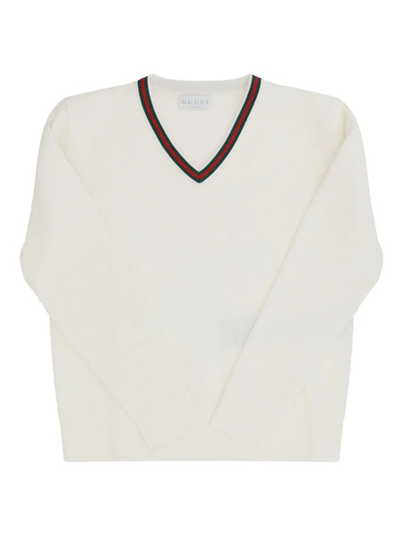  Gucci Kids V-neck Jumper - White 