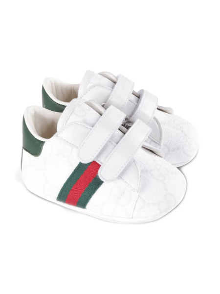  Gucci Kids Web-detail Touch-strap Sneakers - White 
