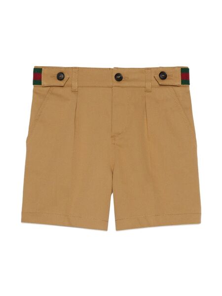  Gucci Kids Web-detail Twill Shorts - Neutrals 