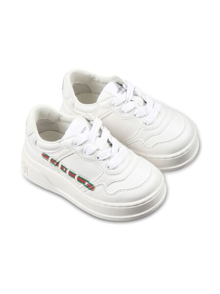  Gucci Kids Web-print Sneakers - White 