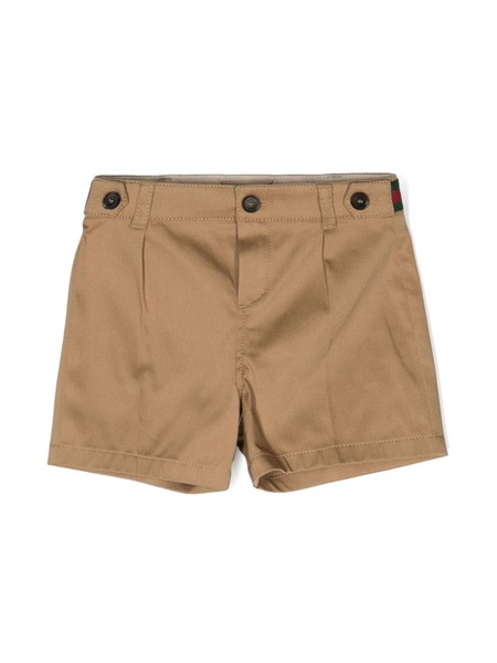  Gucci Kids Web-stripe Chino Shorts - Neutrals 