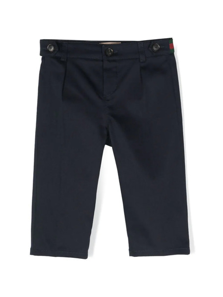  Gucci Kids Web-stripe Cotton-blend Trousers - Blue 