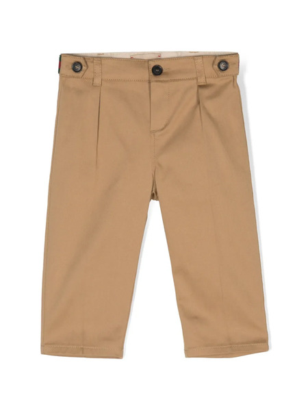  Gucci Kids Web-stripe Cotton-blend Trousers - Brown 