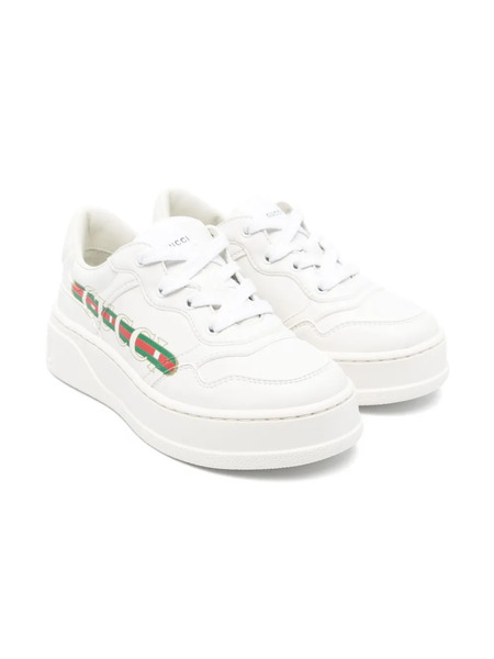  Gucci Kids Web Stripe Sneakers - White 
