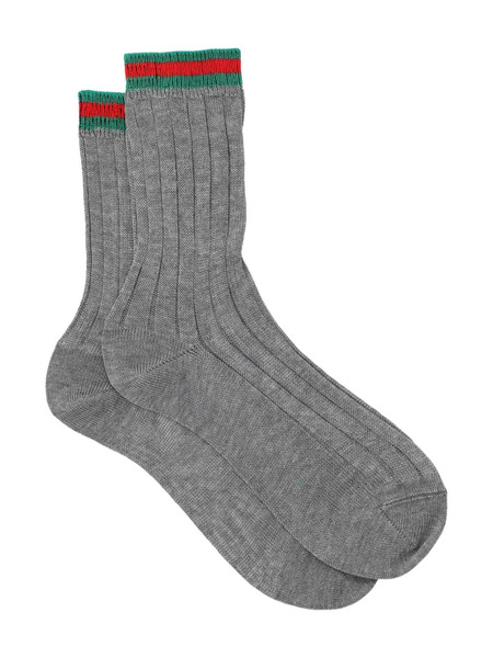 Gucci Kids Web-stripe Socks - Grey 