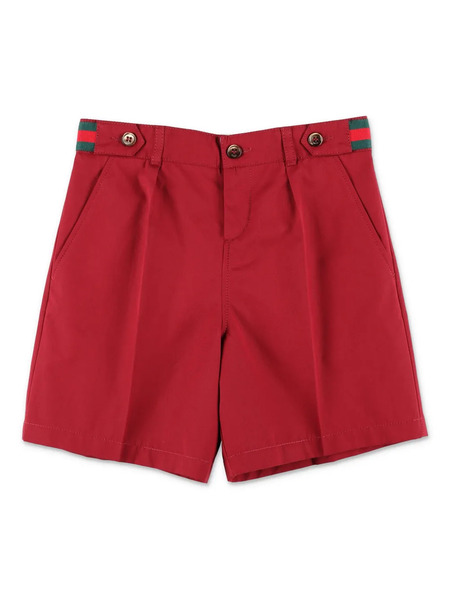  Gucci Kids Web Stripe-trim Shorts - Red 
