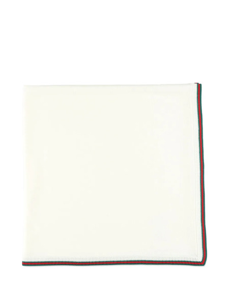  Gucci Kids Web-striped Wool Blanket - Neutrals 