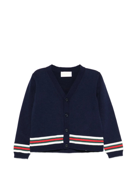  Gucci Kids Web-trim Cardigan - Blue 