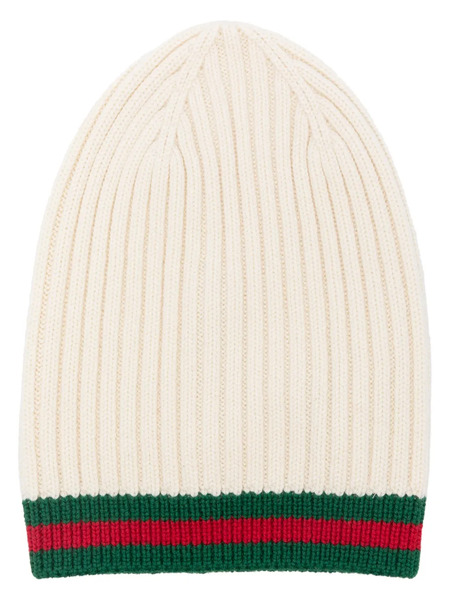  Gucci Kids Wool Beanie Hat - Neutrals 