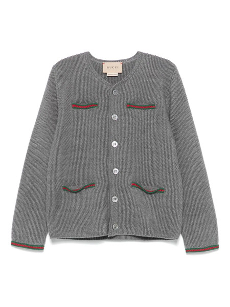  Gucci Kids Wool Cardigan - Grey 