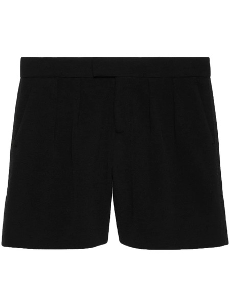  Gucci Logo-appliqué Wool Shorts - Black 
