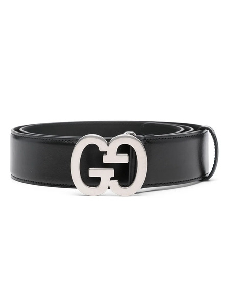  Gucci Logo-buckle Leather Belt - Black 