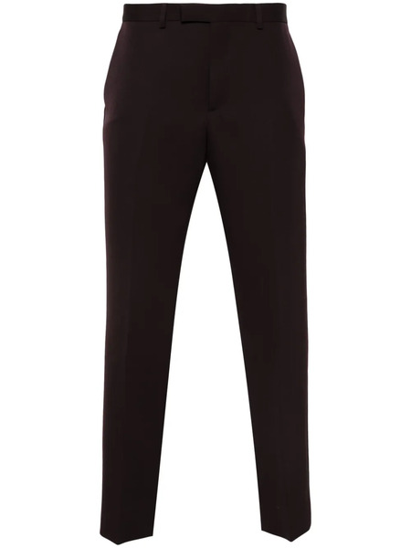  Gucci Logo-embroidered Wool Trousers - Brown 
