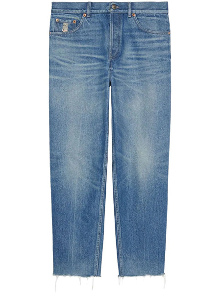  Gucci Logo-patch Straight-leg Jeans - Blue 
