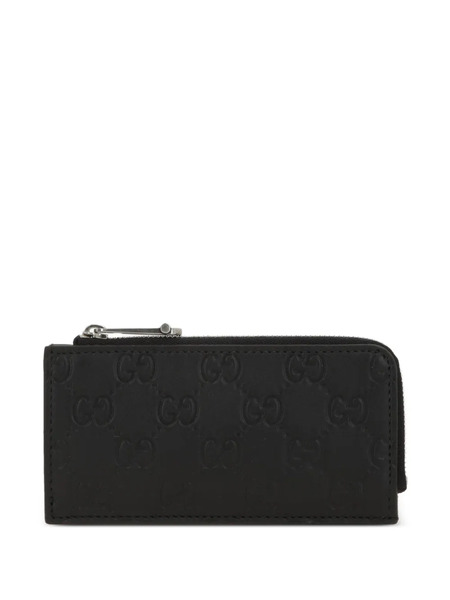  Gucci Logo-pattern Ziped Wallet - Black 
