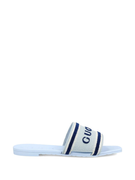  Gucci Logo-stripe Sandals - Blue 
