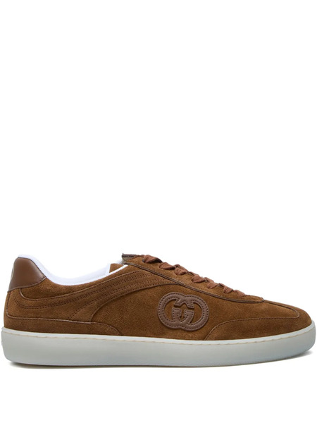  Gucci Logo Suede Trainers - Brown 