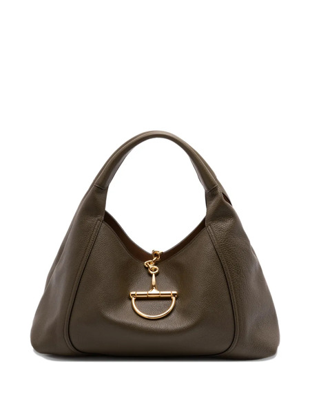  Gucci Maxi Softbit Leather Shoulder Bag - Green 