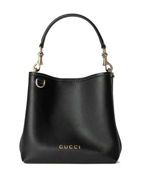  Gucci Mini Gg Emblem Bucket Bag - Black 