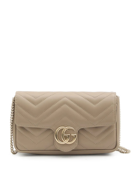  Gucci Mini Gg Marmont Bag With Cardholder - Neutrals 