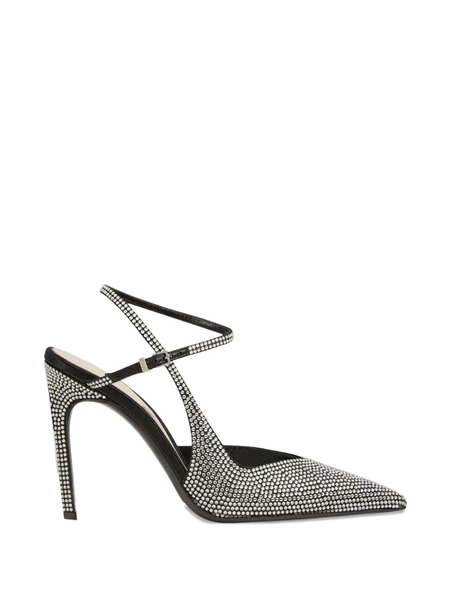  Gucci 105mm Crystal-embellished Slingback Pumps - Black 