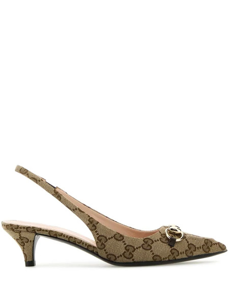  Gucci 45mm Gg Supreme Pumps - Neutrals 