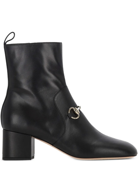  Gucci 55mm Horsebit Ankle Boots - Black 