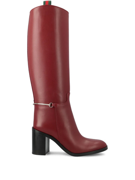  Gucci 85mm Horsebit-detail Knee-hight Boots - Red 