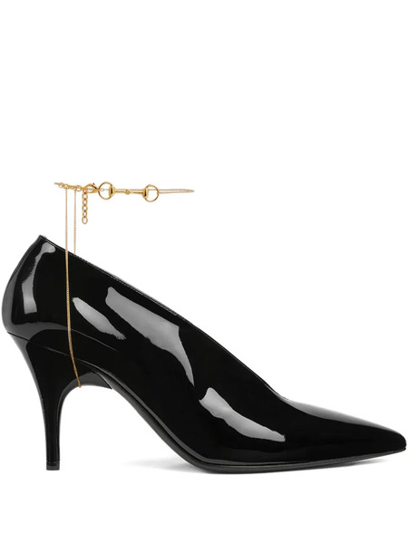  Gucci 85mm 97 Patent Leather Pumps - Black 
