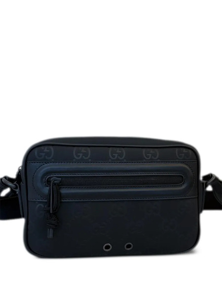  Gucci Monogram Embossed Messenger Bag - Blue 