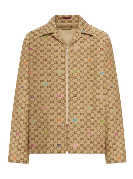  Gucci Monogram Print Jacket - Neutrals 
