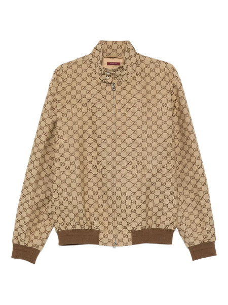  Gucci Monogram Zip-up Bomber Jacket - Neutrals 