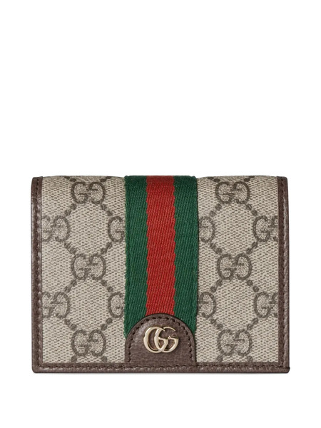  Gucci Ophidia Small Logo Stripe Wallet - Neutrals 
