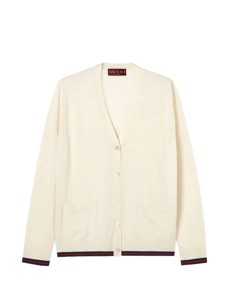  Gucci Pocket V-neck Cardigan - Neutrals 