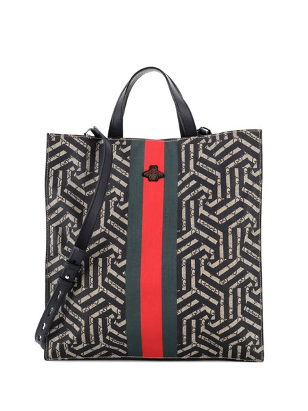  Gucci Pre-owned Convertible Soft Open Caleido Gg Coated Canvas Tote Bag - Brown 