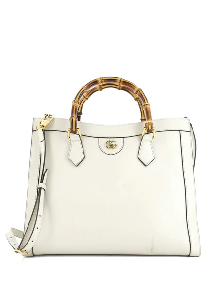  Gucci Pre-owned Diana Nm Bamboo Handle Leather Medium Tote Bag - Neutrals 