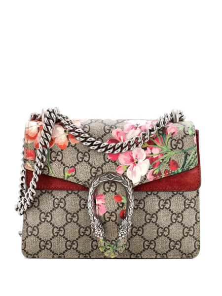  Gucci Pre-owned Dionysus Bag Blooms Print Gg Coated Canvas Mini Shoulder Bag - Red 