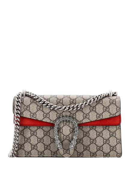  Gucci Pre-owned Dionysus Bag Gg Coated Canvas With Crystal Embellished Metal Small Shoulder Bag - Brown 