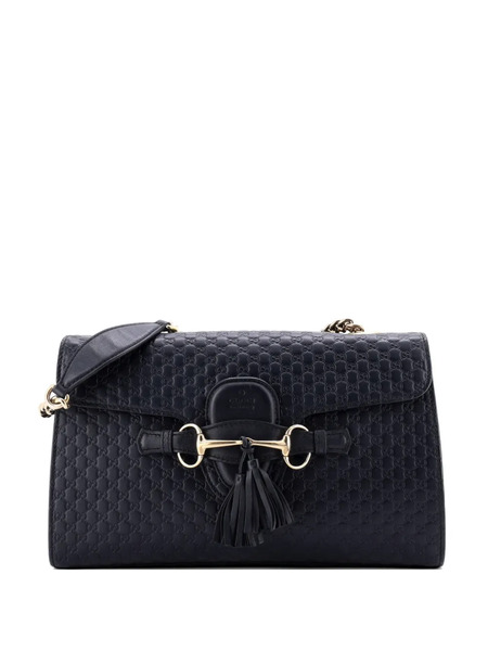  Gucci Pre-owned Emily Chain Flap Bag Microguccissima Leather Medium Shoulder Bag - Blue 