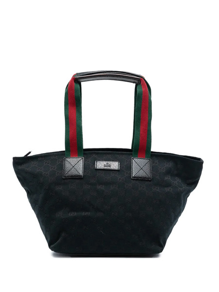  Gucci Pre-owned 2016-2025 Gg Canvas Web Tote Bag - Blue 