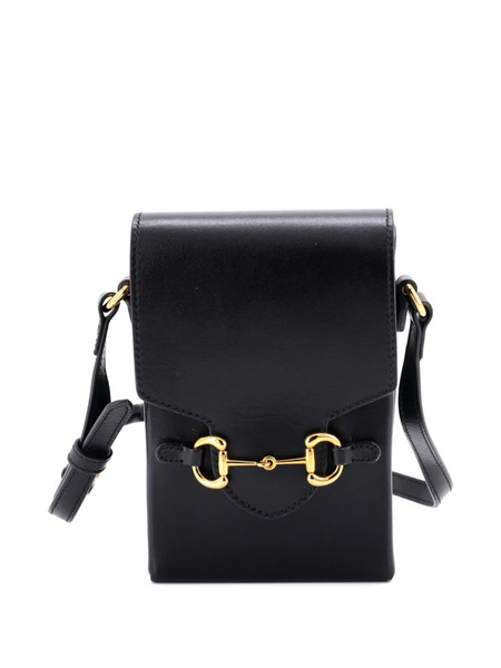 Gucci Pre-owned Horsebit 1955 Leather Mini Crossbody Bag - Black 