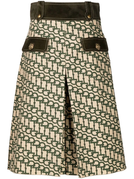  Gucci Pre-owned Horsebit Pattern Wide-legged Shorts - Brown 