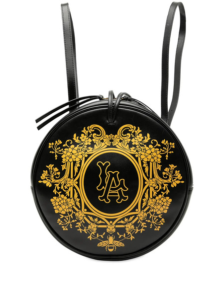  Gucci Pre-owned 2000-2015 Mlb Leather La Angels Round Backpack - Black 