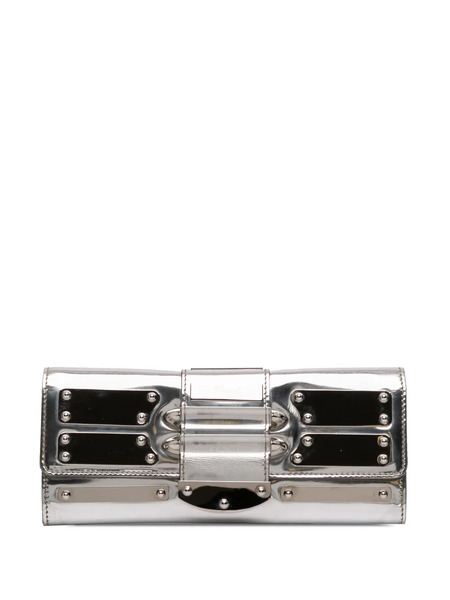  Gucci Pre-owned 2016-2026 Patent Leather Mirror Clutch Bag - Silver 