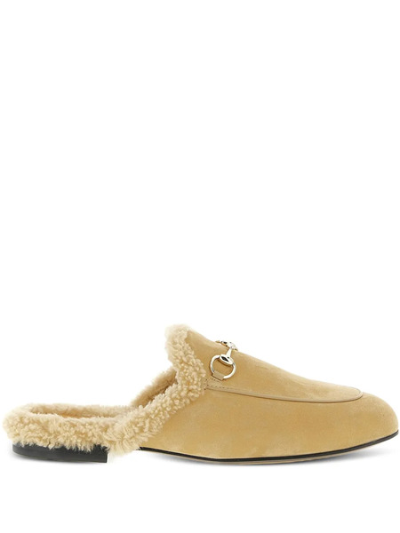  Gucci Princetown Metal Clamp Slippers - Neutrals 