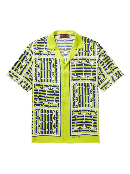  Gucci Printed Bowling Shirt - Green 